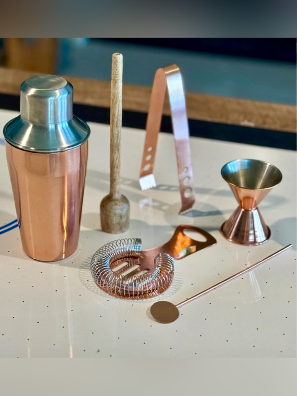 Copper Cocktail Bar Tool Set – Premium Home Dining Barware